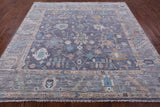 Grey Square Turkish Oushak Hand Knotted Wool Rug - 8' 11" X 9' 1" - Golden Nile