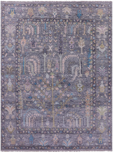 Grey Turkish Oushak Hand Knotted Wool Rug - 7' 11" X 10' 8" - Golden Nile