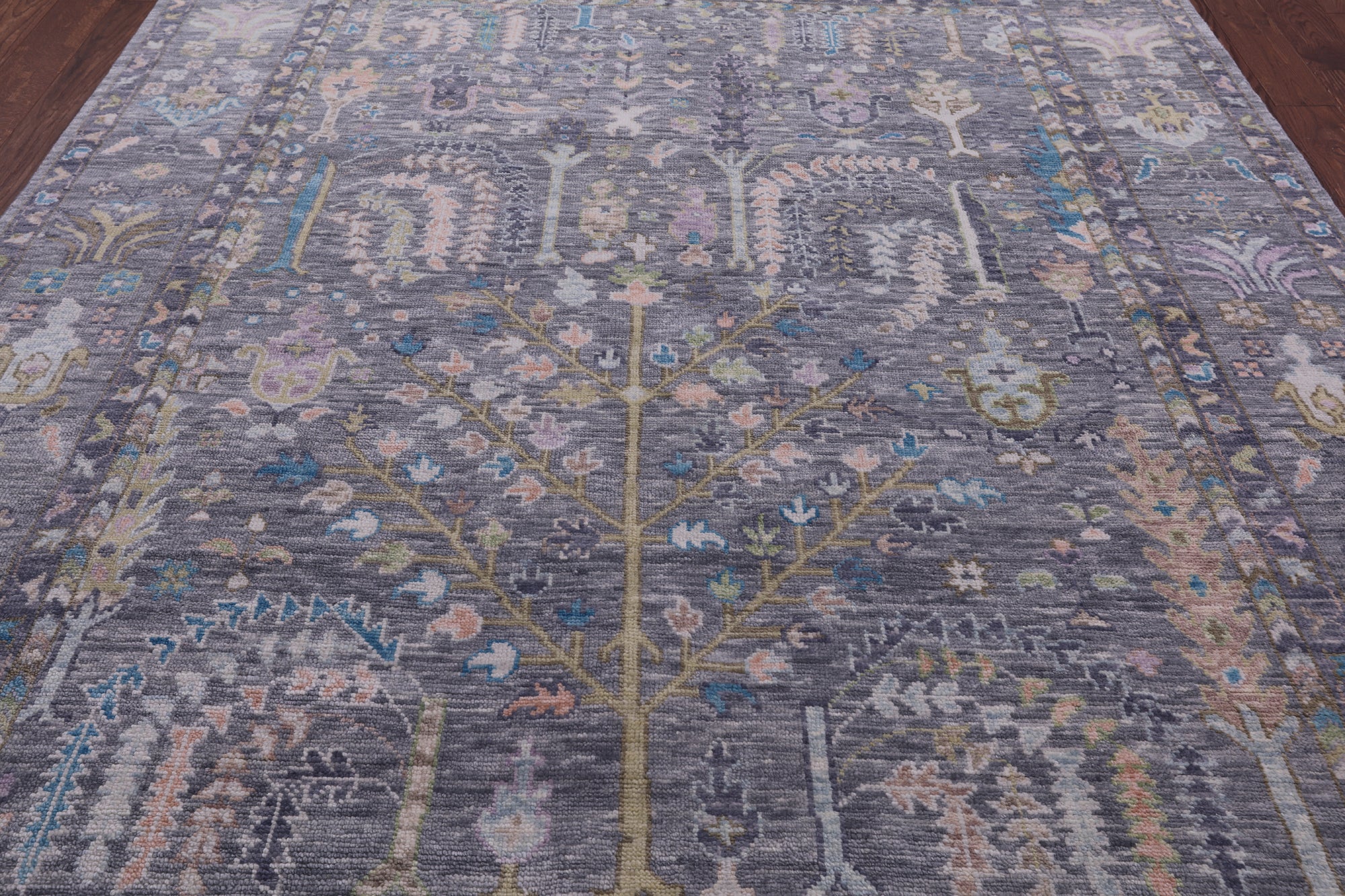 Grey Turkish Oushak Hand Knotted Wool Rug - 7' 11" X 10' 8" - Golden Nile