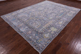Grey Turkish Oushak Hand Knotted Wool Rug - 7' 11" X 10' 8" - Golden Nile