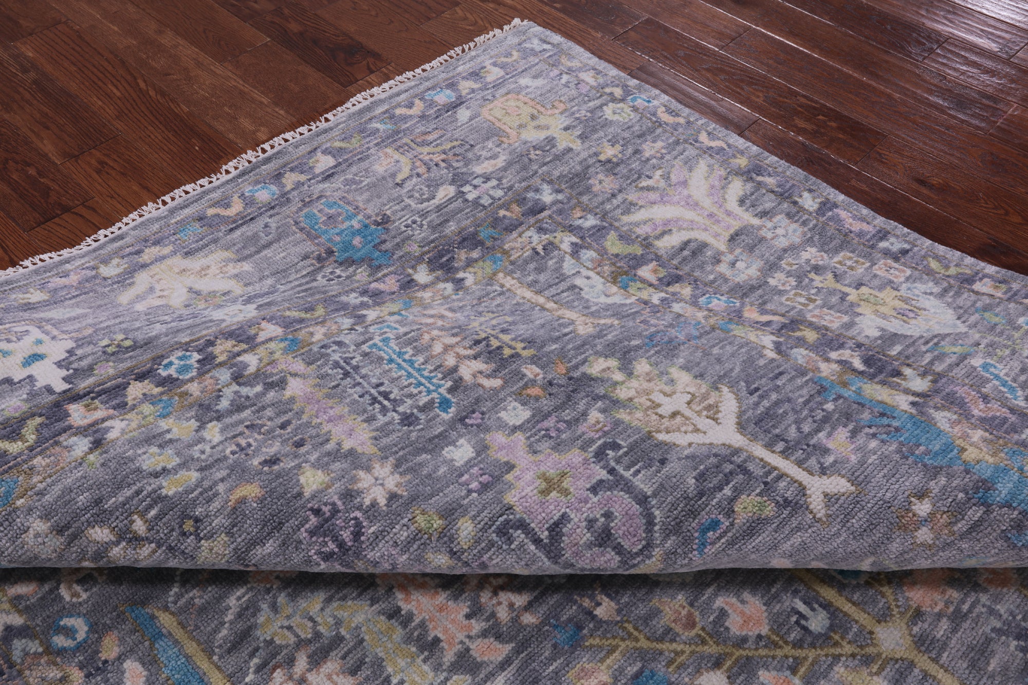 Grey Turkish Oushak Hand Knotted Wool Rug - 7' 11" X 10' 8" - Golden Nile