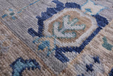Blue Square Turkish Oushak Hand Knotted Wool Rug - 9' 1" X 9' 3" - Golden Nile