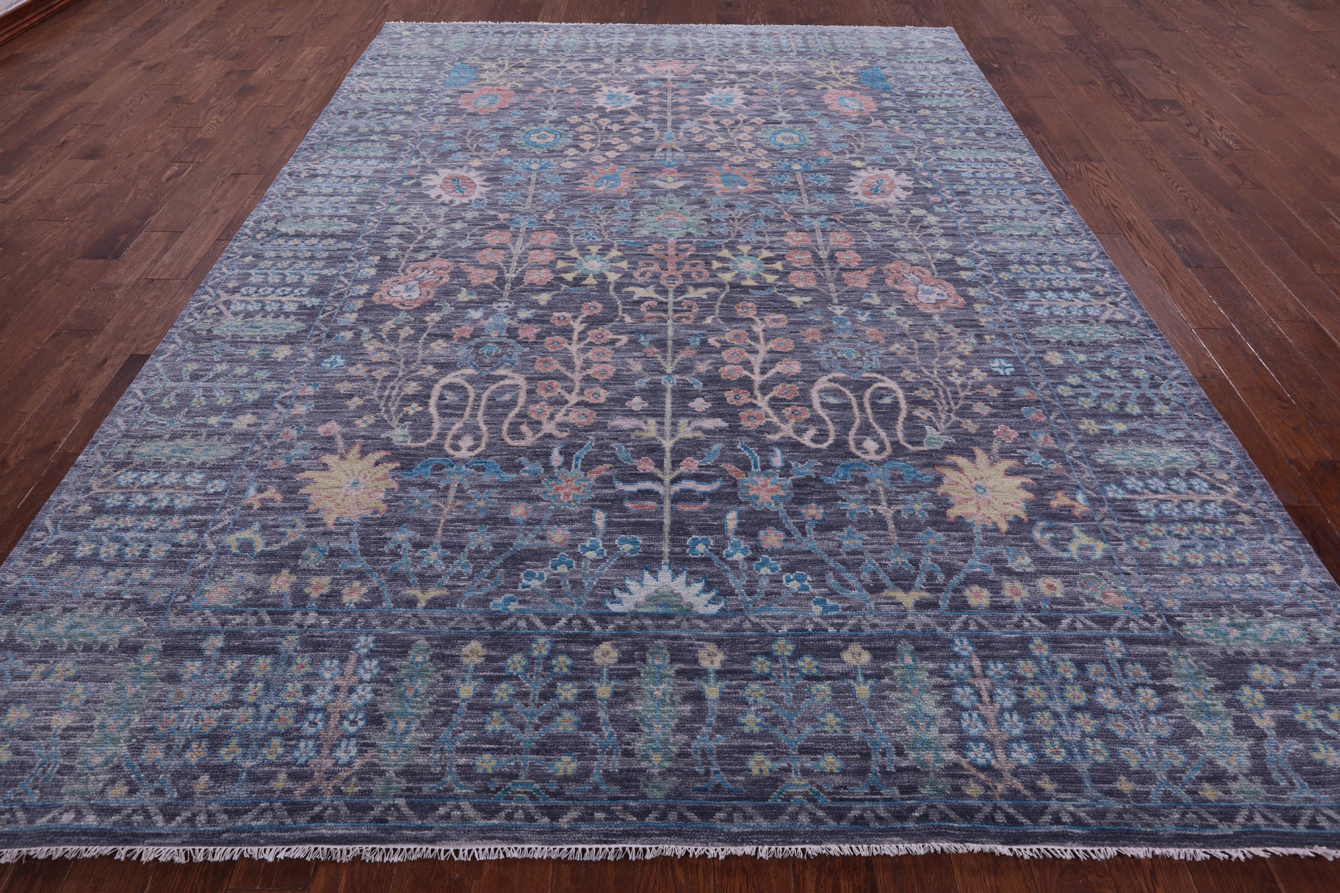 Grey Turkish Oushak Handmade Wool Rug - 9' 1" X 12' 1" - Golden Nile