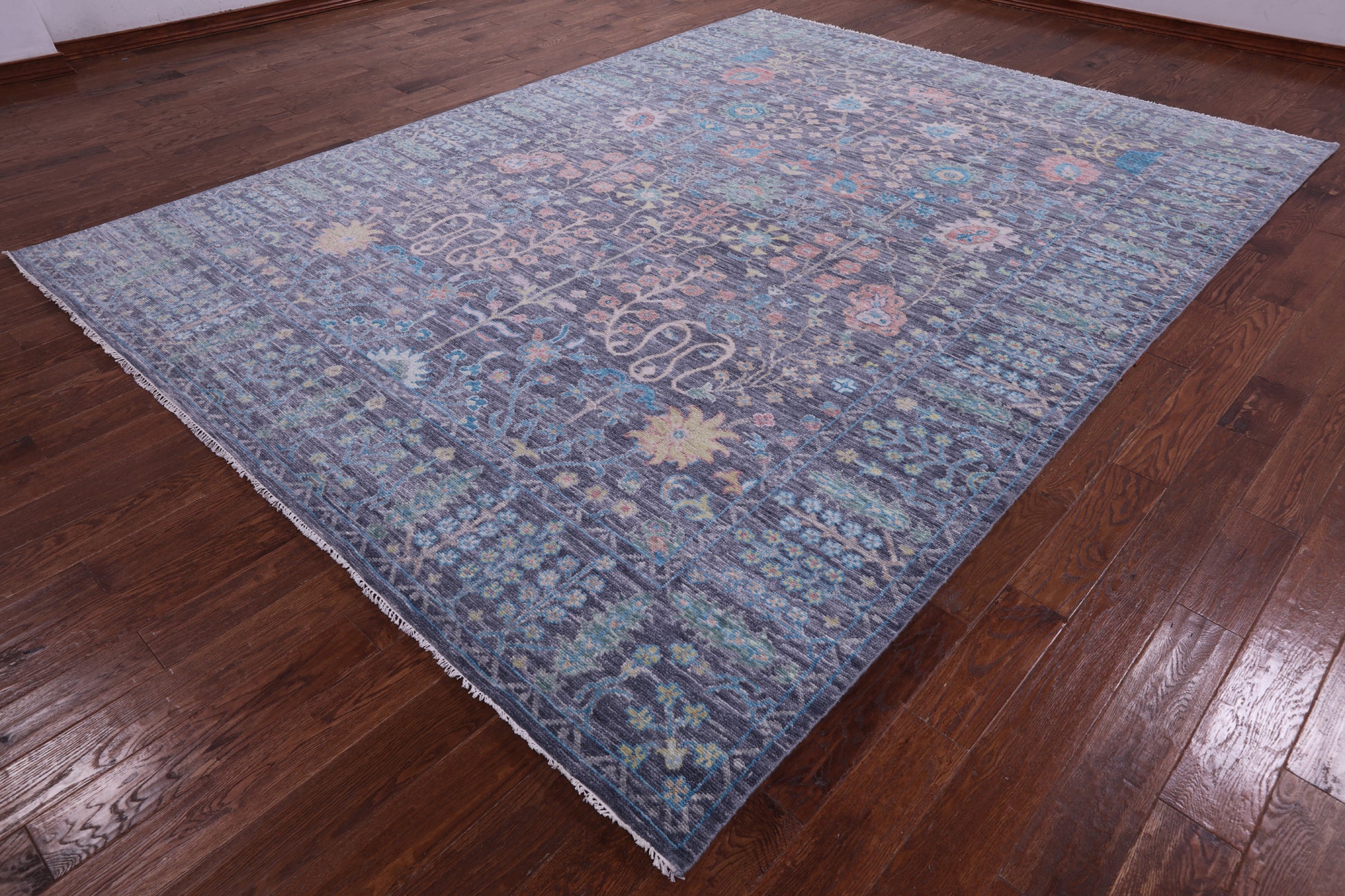 Grey Turkish Oushak Handmade Wool Rug - 9' 1" X 12' 1" - Golden Nile