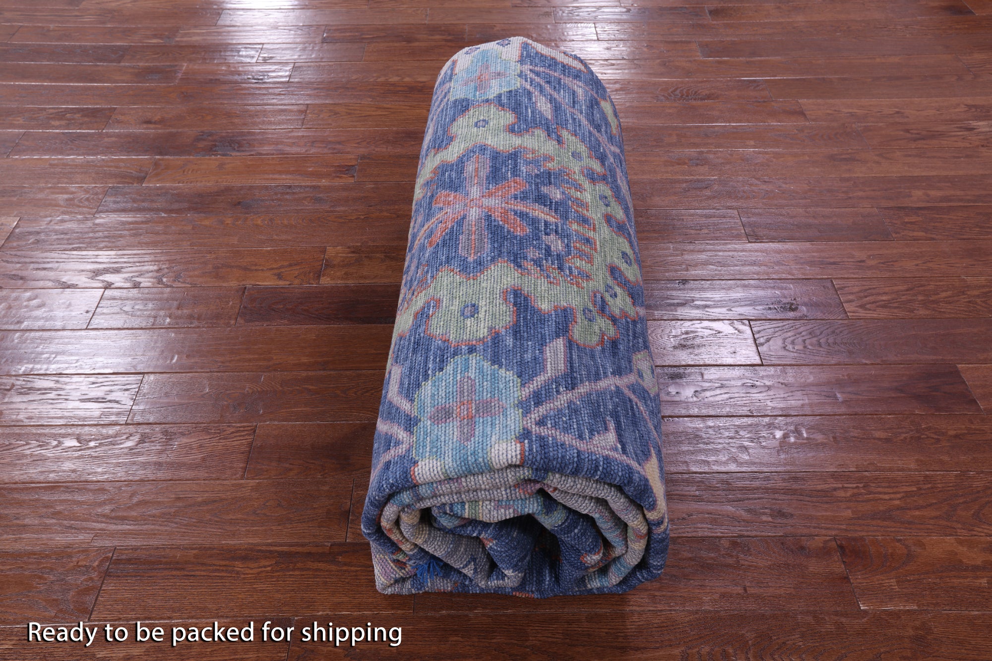Blue Turkish Oushak Hand Knotted Wool Rug - 10' 2" X 14' 0" - Golden Nile