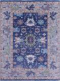 Blue Turkish Oushak Hand Knotted Wool Rug - 10' 2" X 14' 0" - Golden Nile