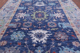 Blue Turkish Oushak Hand Knotted Wool Rug - 10' 2" X 14' 0" - Golden Nile