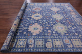 Blue Turkish Oushak Hand Knotted Wool Rug - 9' 1" X 12' 3" - Golden Nile