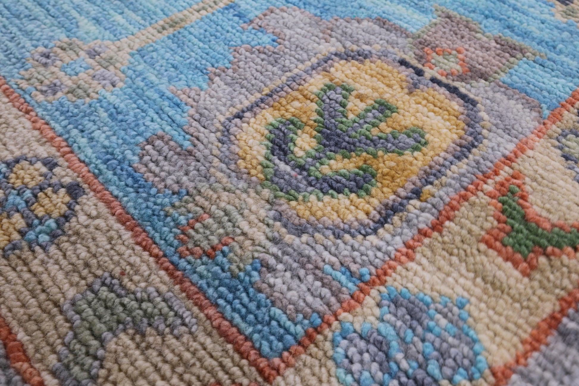 Grey Turkish Oushak Hand Knotted Wool Rug - 9' 0" X 11' 10" - Golden Nile