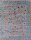 Grey Turkish Oushak Hand Knotted Wool Rug - 9' 0" X 11' 10" - Golden Nile