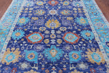Blue Turkish Oushak Handmade Wool Rug - 8' 1" X 9' 10" - Golden Nile