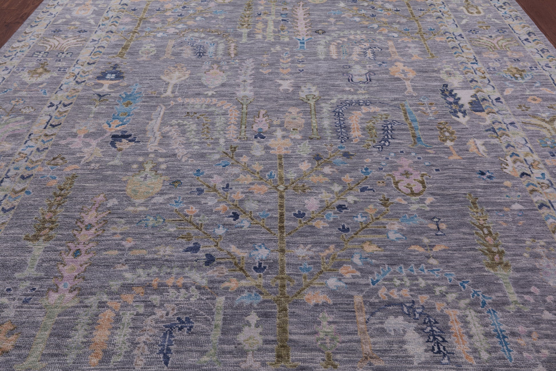Grey Turkish Oushak Hand Knotted Wool Rug - 10' 0" X 13' 11" - Golden Nile