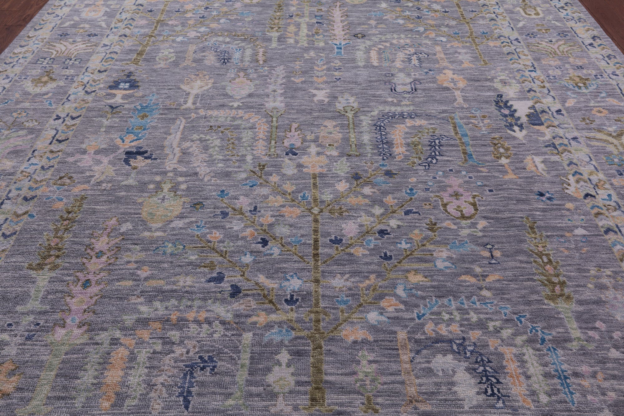 Grey Turkish Oushak Hand Knotted Wool Rug - 10' 0" X 13' 11" - Golden Nile