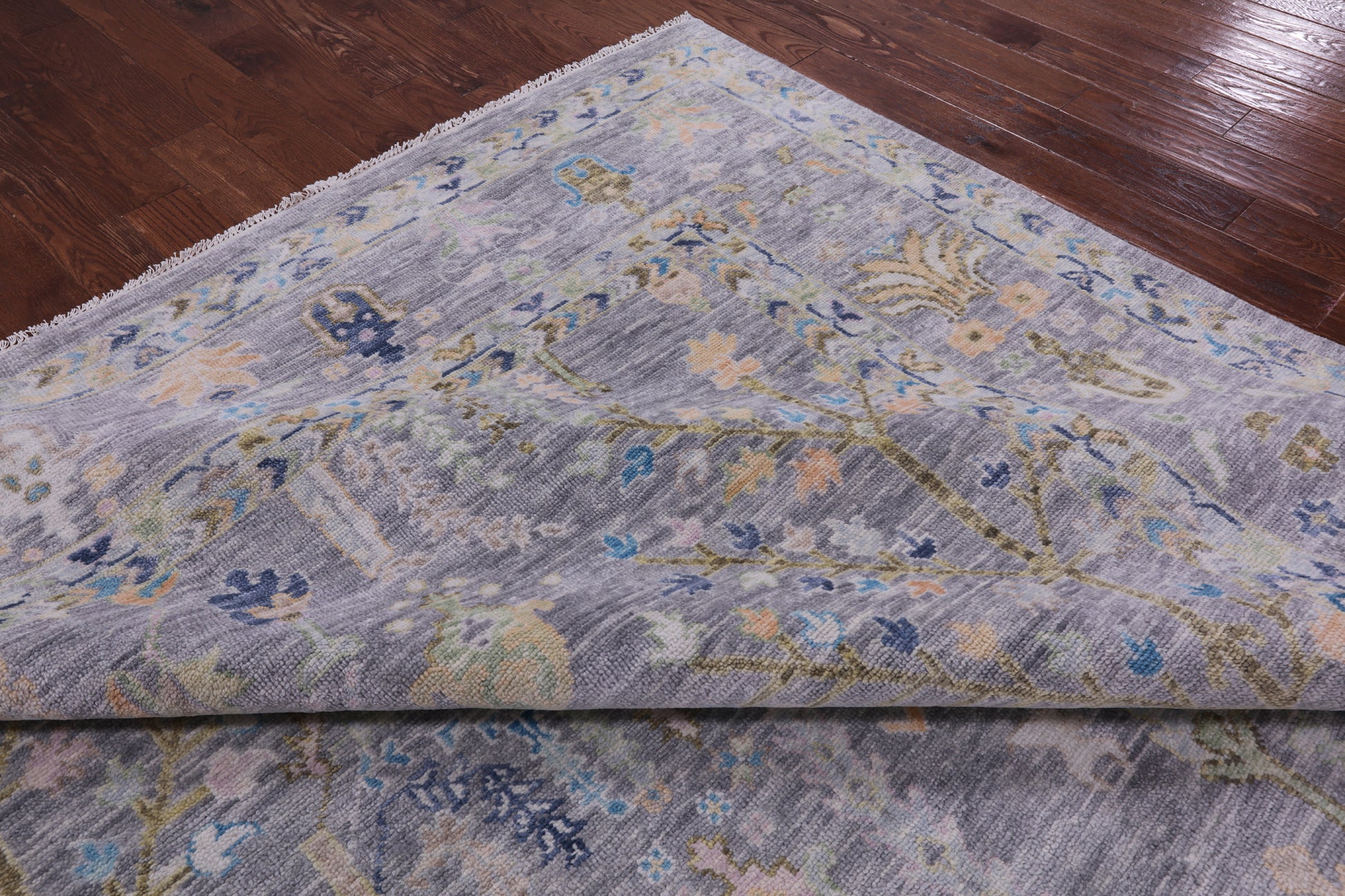 Grey Turkish Oushak Hand Knotted Wool Rug - 10' 0" X 13' 11" - Golden Nile