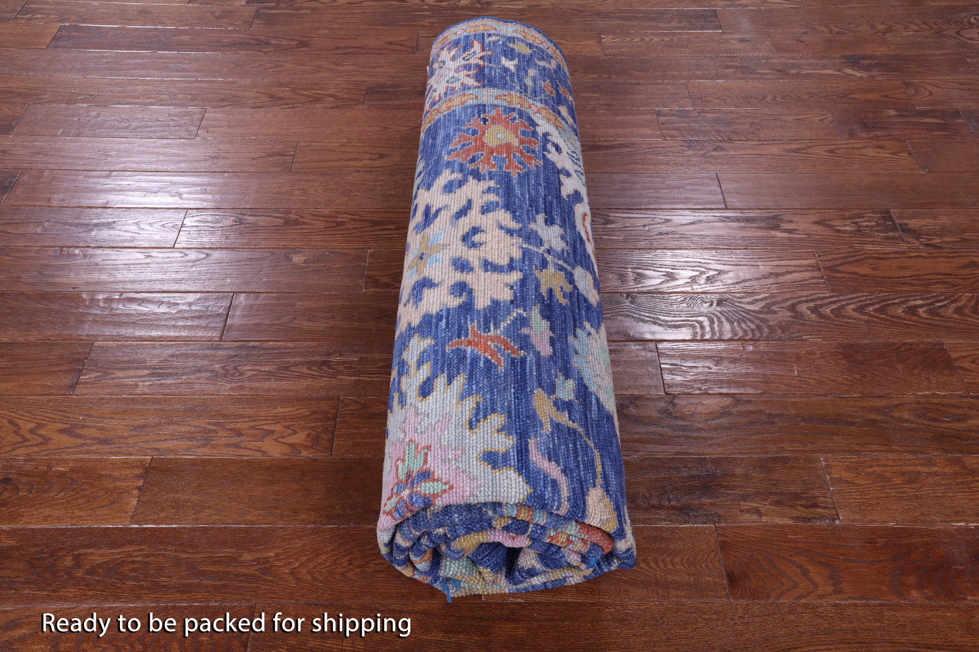 Blue Turkish Oushak Hand Knotted Wool Rug - 8' 0" X 10' 6" - Golden Nile