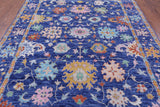 Blue Turkish Oushak Hand Knotted Wool Rug - 8' 0" X 10' 6" - Golden Nile
