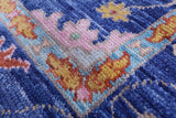 Blue Turkish Oushak Hand Knotted Wool Rug - 8' 0" X 10' 6" - Golden Nile