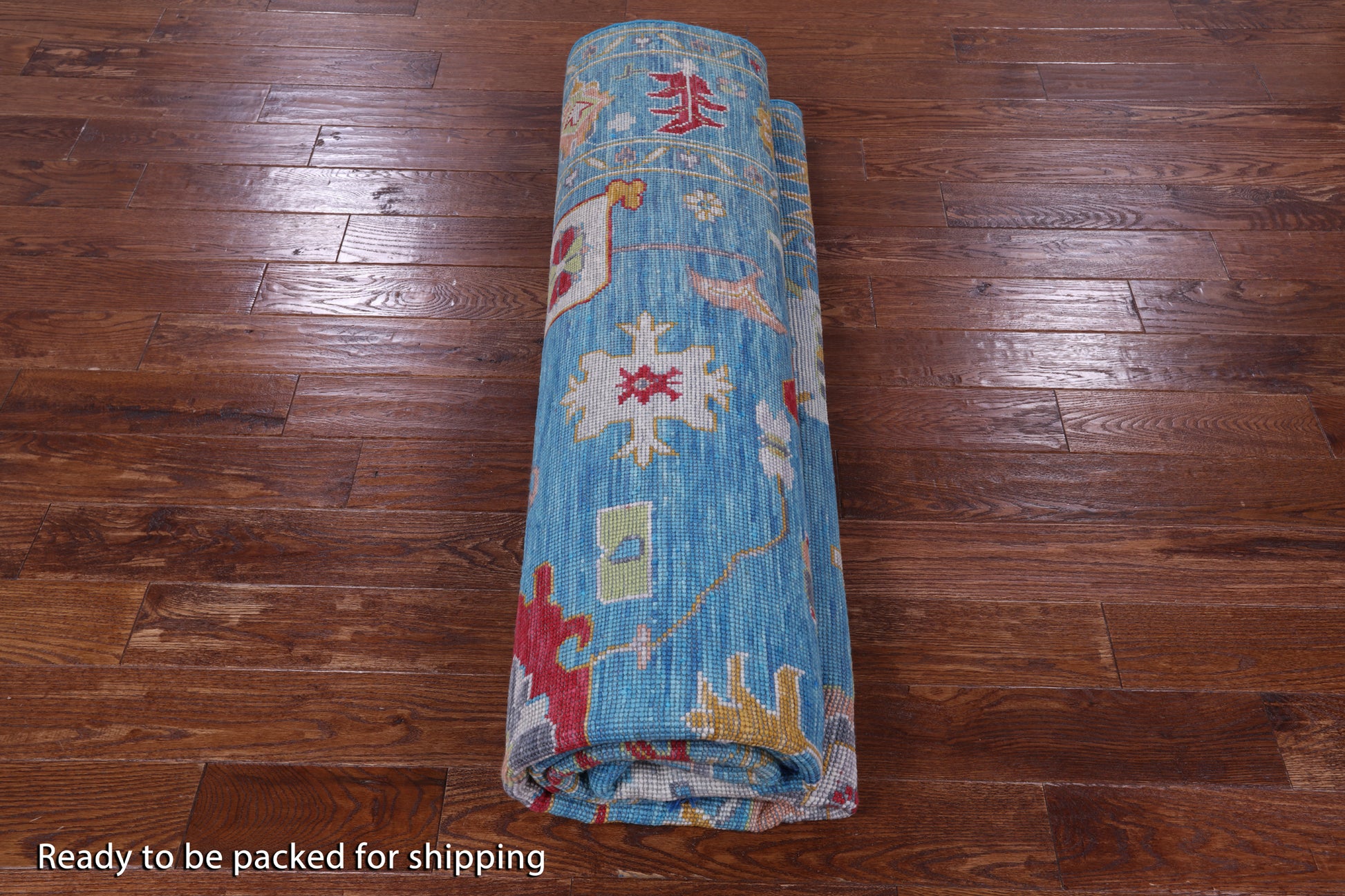 Blue Square Turkish Oushak Hand Knotted Wool Rug - 9' 0" X 9' 1" - Golden Nile