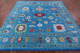 Blue Square Turkish Oushak Hand Knotted Wool Rug - 9' 0" X 9' 1" - Golden Nile