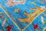 Blue Square Turkish Oushak Hand Knotted Wool Rug - 9' 0" X 9' 1" - Golden Nile
