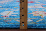 Blue Square Turkish Oushak Hand Knotted Wool Rug - 9' 0" X 9' 1" - Golden Nile