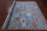 Blue Turkish Oushak Hand Knotted Wool Rug - 8' 5" X 10' 2" - Golden Nile