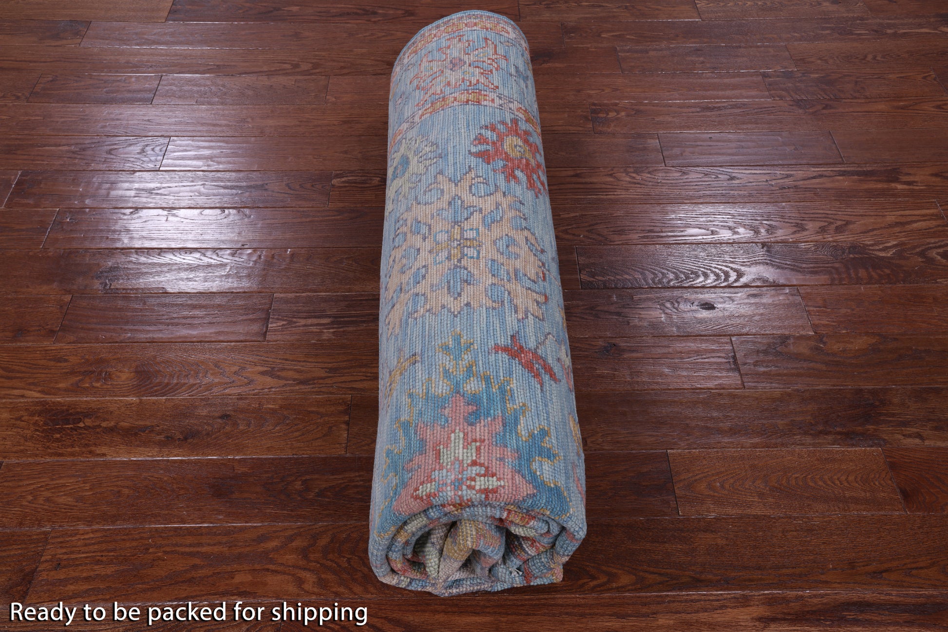 Blue Turkish Oushak Hand Knotted Wool Rug - 8' 5" X 10' 2" - Golden Nile