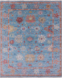Blue Turkish Oushak Hand Knotted Wool Rug - 8' 5" X 10' 2" - Golden Nile