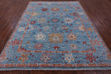 Blue Turkish Oushak Hand Knotted Wool Rug - 8' 5" X 10' 2" - Golden Nile