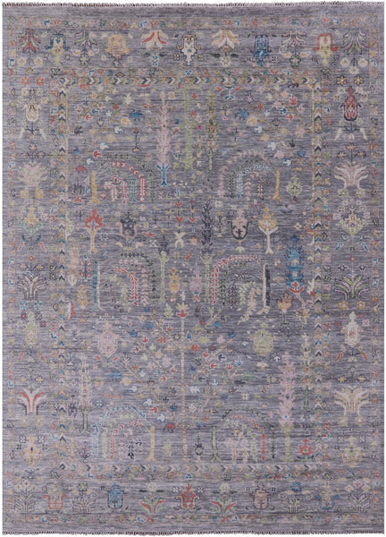 Grey Turkish Oushak Hand Knotted Wool Rug - 8' 11" X 12' 3" - Golden Nile