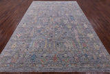 Grey Turkish Oushak Hand Knotted Wool Rug - 8' 11" X 12' 3" - Golden Nile