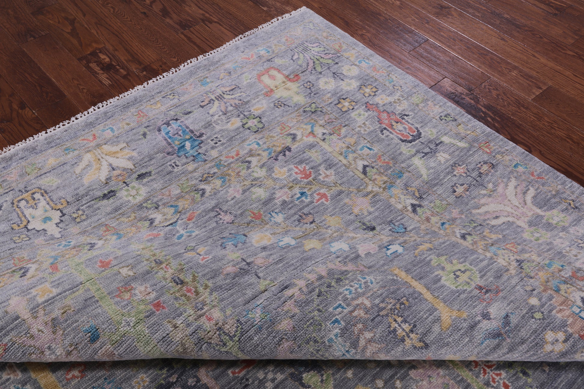 Grey Turkish Oushak Hand Knotted Wool Rug - 8' 11" X 12' 3" - Golden Nile