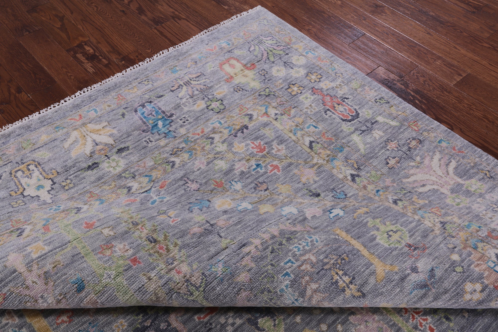Grey Turkish Oushak Hand Knotted Wool Rug - 8' 11" X 12' 3" - Golden Nile