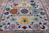 Grey Square Turkish Oushak Hand Knotted Wool Rug - 6' 1" X 6' 1" - Golden Nile