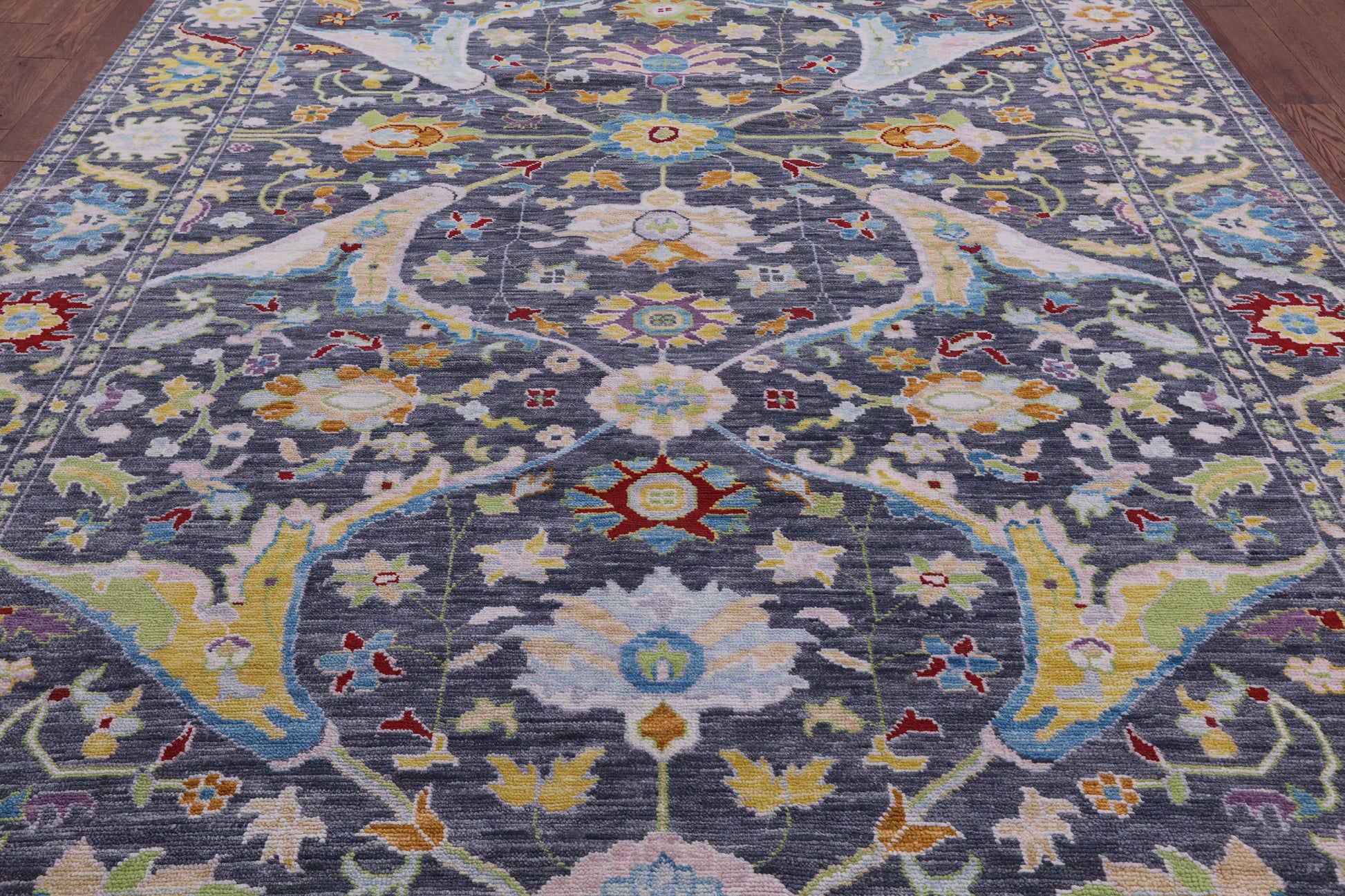 Grey Turkish Oushak Hand Knotted Wool Rug - 9' 2" X 11' 10" - Golden Nile