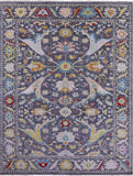 Grey Turkish Oushak Hand Knotted Wool Rug - 9' 2" X 11' 10" - Golden Nile