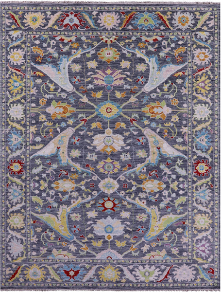 Grey Turkish Oushak Hand Knotted Wool Rug - 9' 2" X 11' 10" - Golden Nile