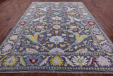 Grey Turkish Oushak Hand Knotted Wool Rug - 9' 2" X 11' 10" - Golden Nile