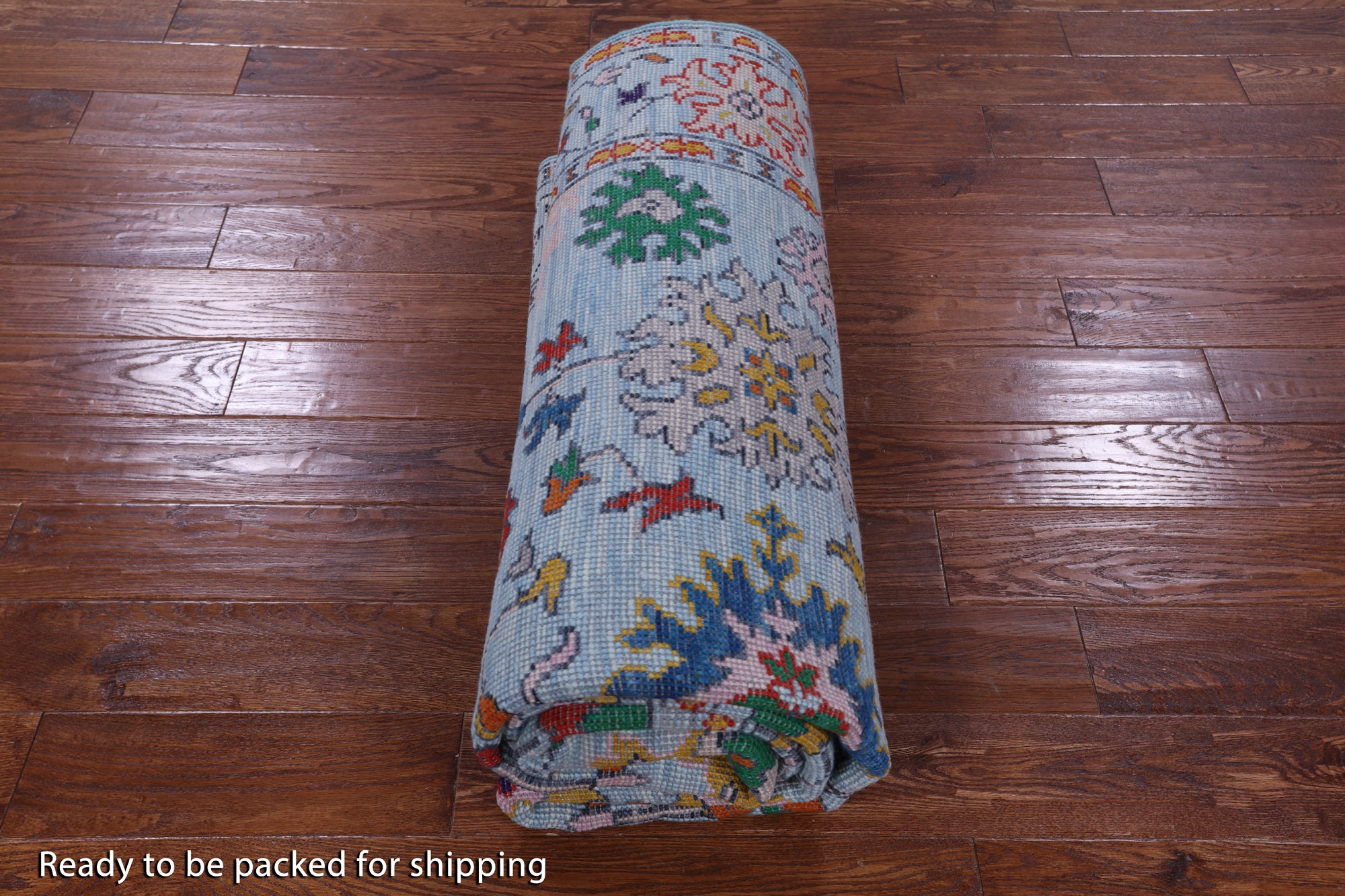 Blue Turkish Oushak Hand Knotted Wool Rug - 6' 3" X 9' 2" - Golden Nile