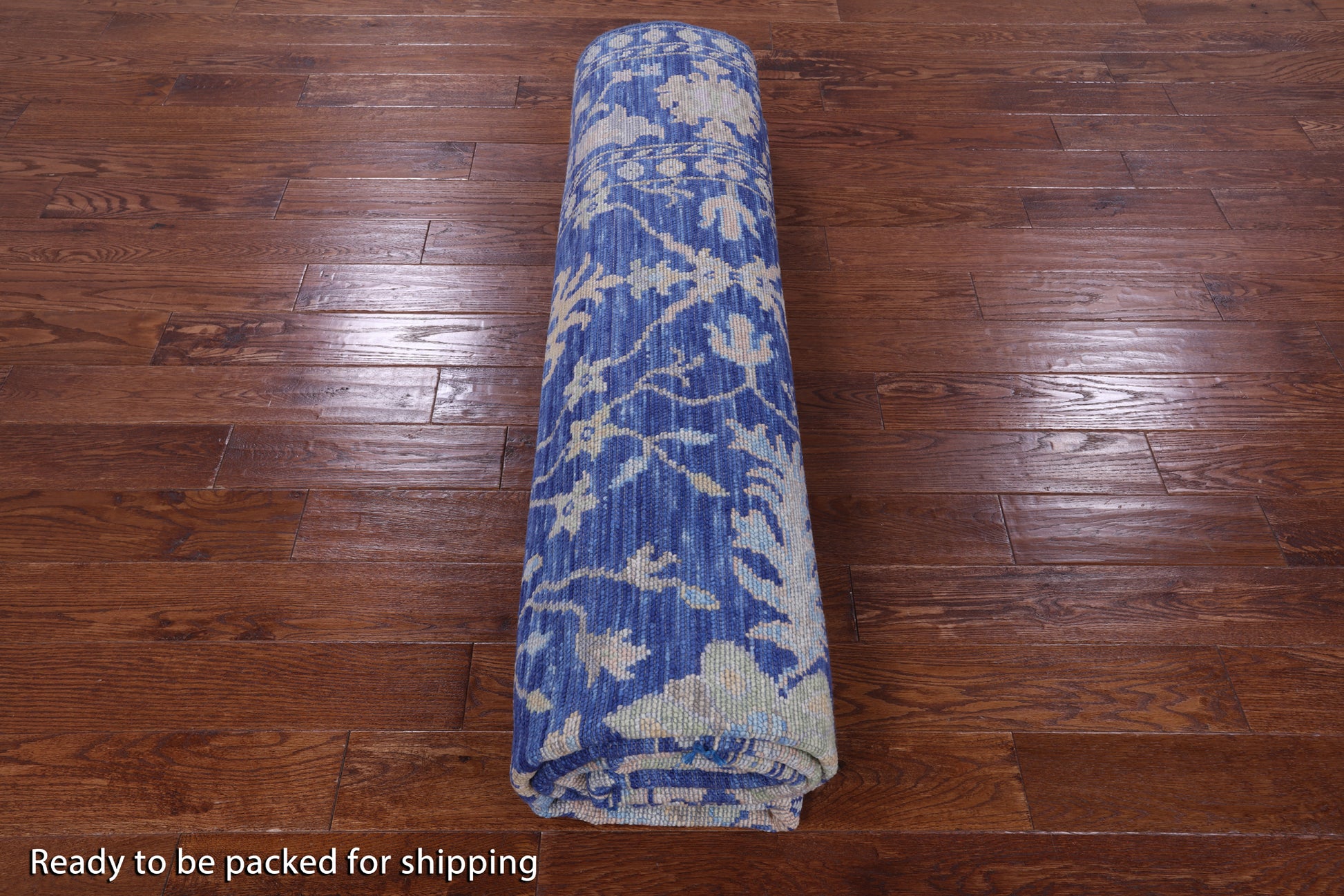 Blue Turkish Oushak Hand Knotted Wool Rug - 9' 3" X 12' 2" - Golden Nile