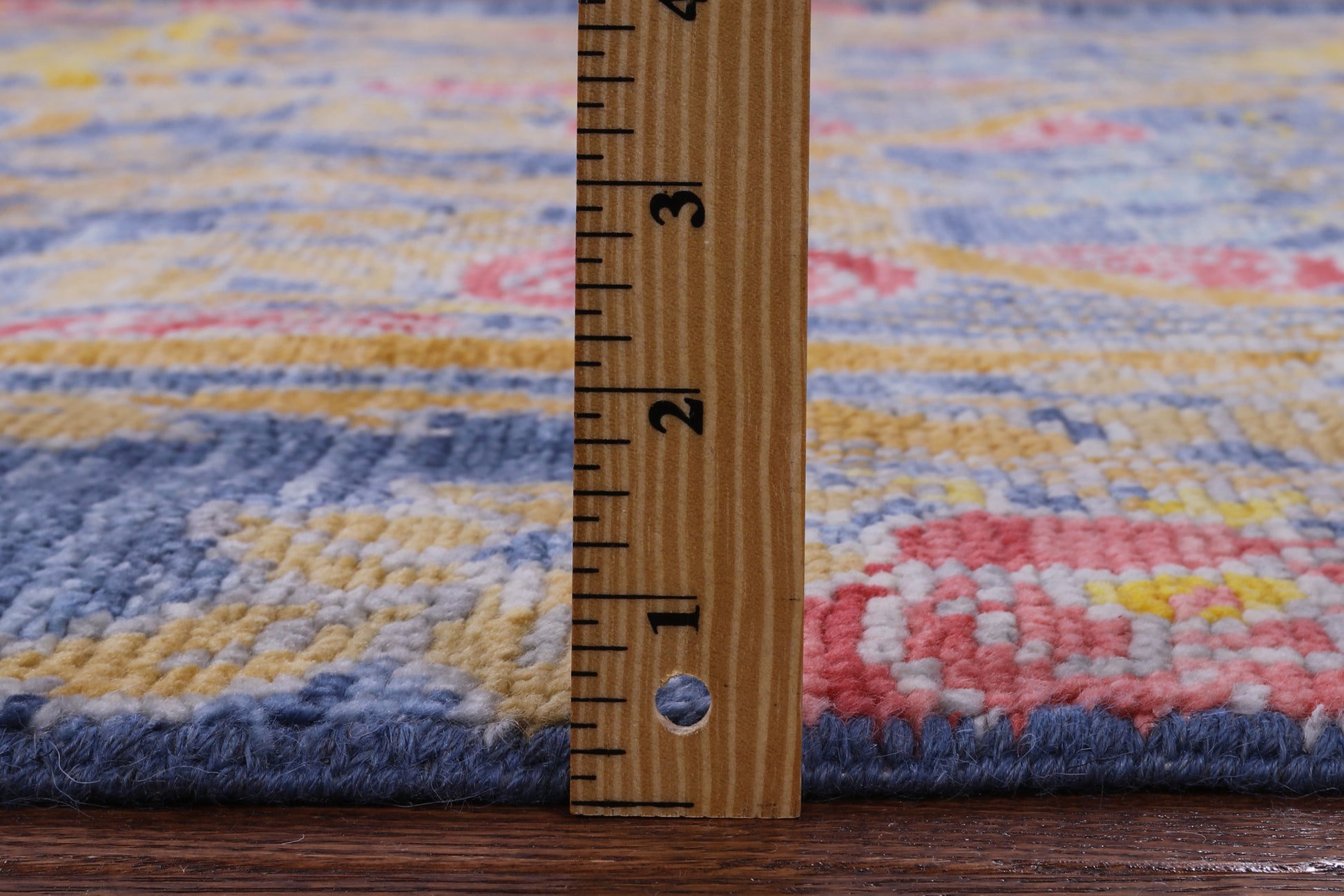 Blue William Morris Hand Knotted Wool Rug - 6' 3" X 9' 4" - Golden Nile