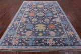 Grey Turkish Oushak Hand Knotted Wool Rug - 9' 0" X 12' 0" - Golden Nile