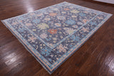 Grey Turkish Oushak Hand Knotted Wool Rug - 9' 0" X 12' 0" - Golden Nile