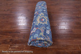 Blue Square Turkish Oushak Handmade Wool Rug - 8' 10" X 8' 11" - Golden Nile