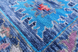 Blue Square Turkish Oushak Handmade Wool Rug - 8' 10" X 8' 11" - Golden Nile