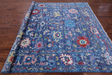 Blue Square Turkish Oushak Handmade Wool Rug - 8' 10" X 8' 11" - Golden Nile