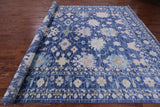 Blue Turkish Oushak Handmade Wool Rug - 10' 4" X 13' 11" - Golden Nile