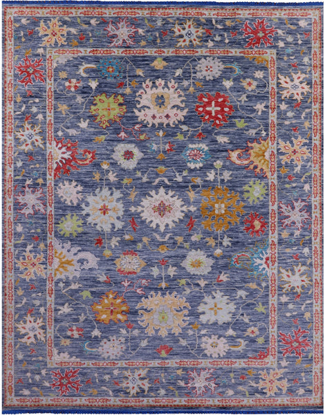 Grey Turkish Oushak Hand Knotted Wool Rug - 9' 0" X 11' 10" - Golden Nile