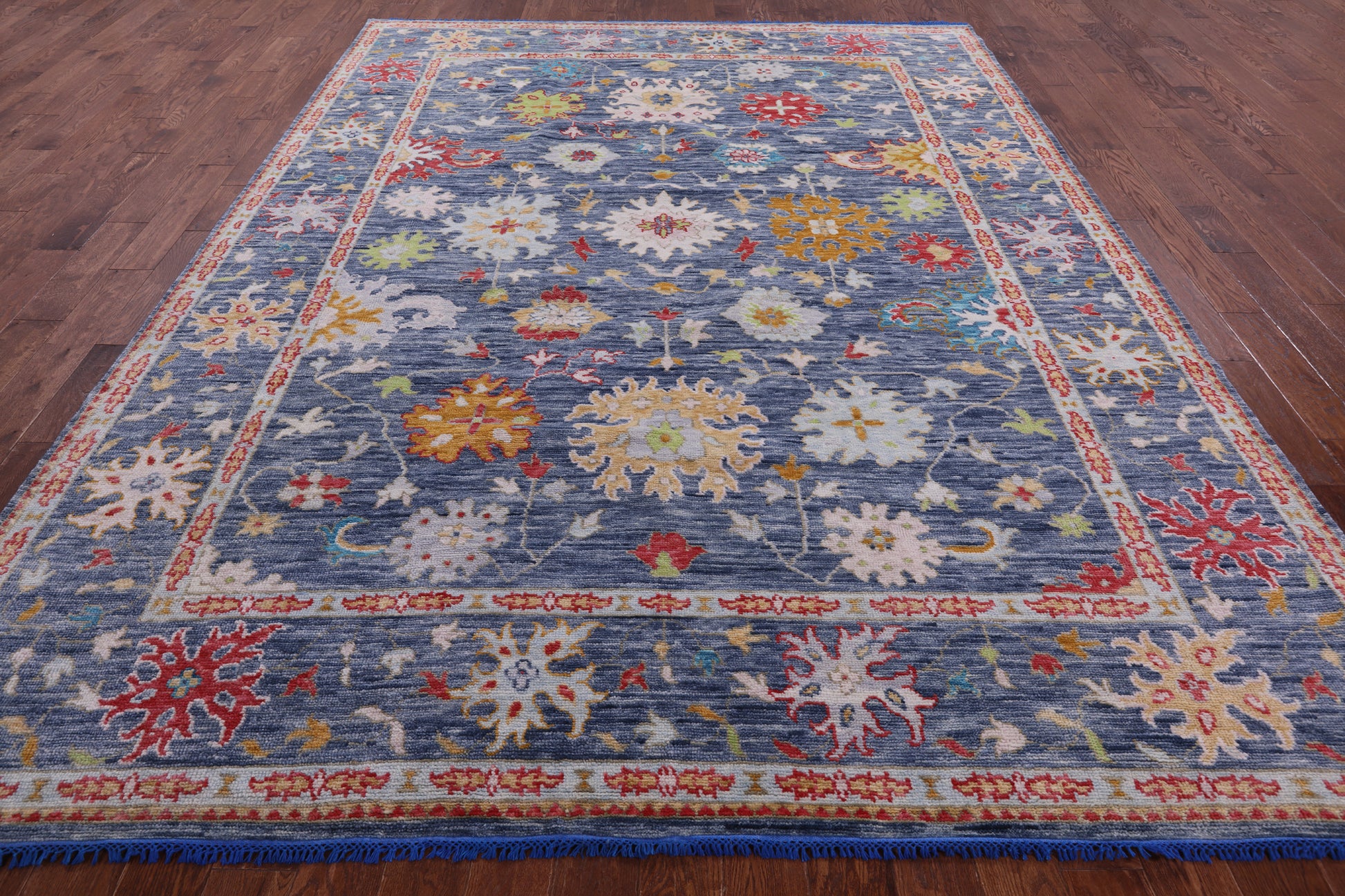 Grey Turkish Oushak Hand Knotted Wool Rug - 9' 0" X 11' 10" - Golden Nile