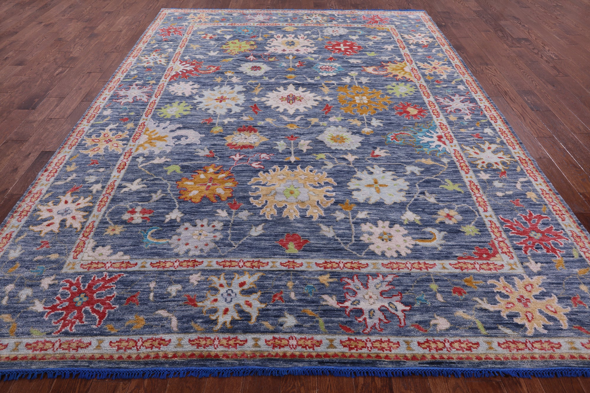 Grey Turkish Oushak Hand Knotted Wool Rug - 9' 0" X 11' 10" - Golden Nile